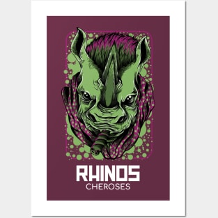 t-shirt-design-maker-featuring-bizarre-rhino-illustrations-with-street-art-style Posters and Art